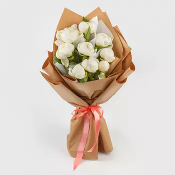 Букет из 9 пионов Улыбка ангела