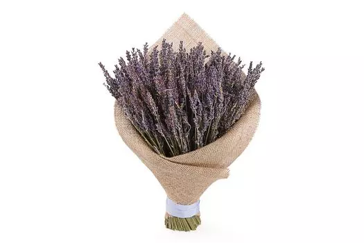 Букет из лаванды Аромат Прованса в мешковине с лентой