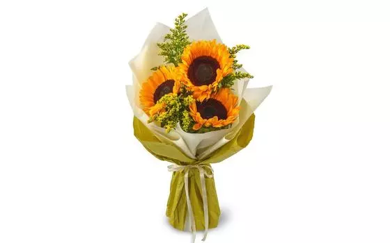 Букет из подсолнухов Поблизости от солнца