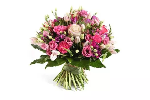 Букет Лакомка (фрезии, розы, тюльпаны)