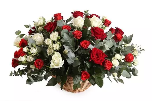 Букет Лед и пламя в корзине