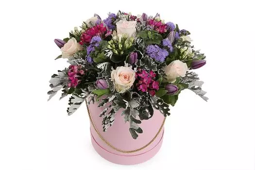 Букет Лучшая пора в шляпной коробке