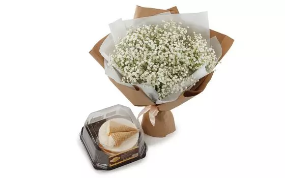 Букет Миллион звезд + торт «Пломбир»