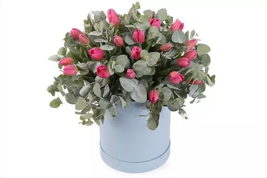 Букет Нежность в шляпной коробке