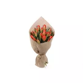 Букет Олд фэшн (красно-оранжевые тюльпаны)