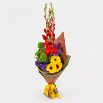 Букет с гладиолусами Радужный час