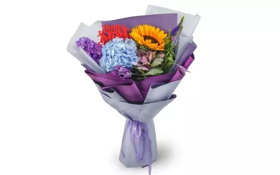 Букет с гортензией Аромат сентября