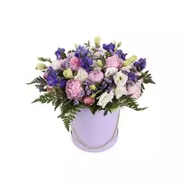 Букет с пионами Радости жизни в шляпной коробке