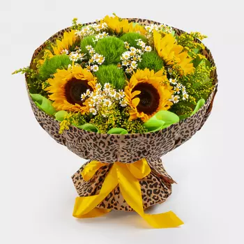 Букет с подсолнухами Солнечный луг