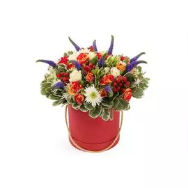 Букет Волны прибоя в шляпной коробке