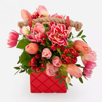 Букет в кашпо Счастливый привет