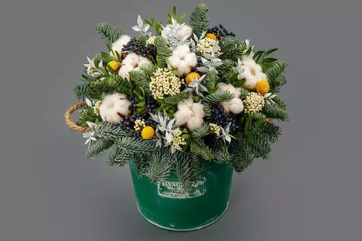 Букет в кашпо Снежное облако