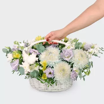 Букет в корзине Белая чайка