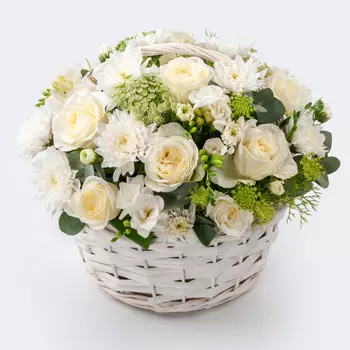 Букет в корзине Белая леди