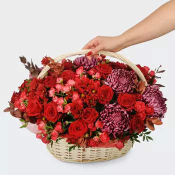 Букет в корзине Бурные чувства