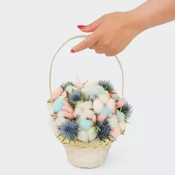 Букет в корзине Добрый ежик