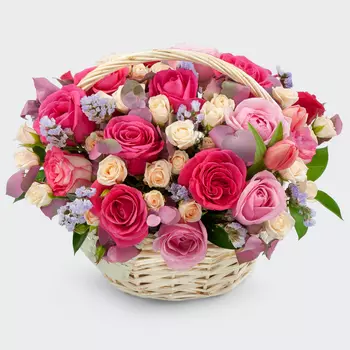 Букет в корзине Лукошко счастья