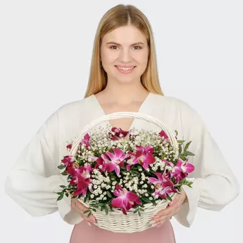 Букет в корзине Небесный пожар