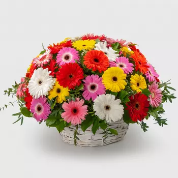 Букет в корзине Раскраска