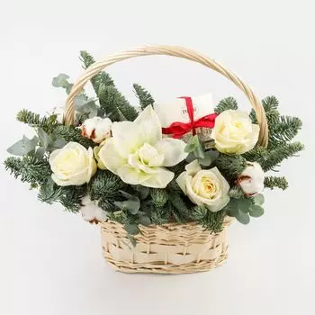 Букет в корзине Рождественское счастье