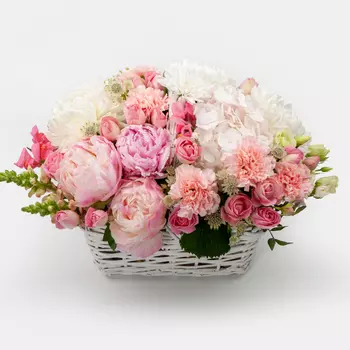 Букет в корзине Розовое солнце
