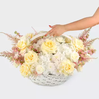 Букет в корзине Сливочное лакомство