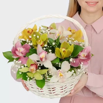 Букет в корзине Тропическая тайна