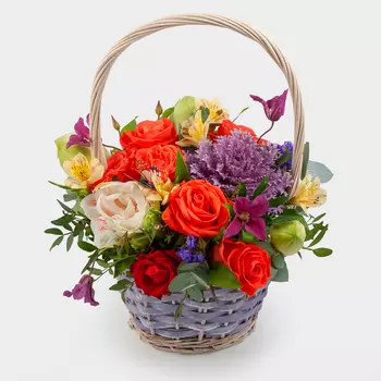 Букет в корзине Утренние краски
