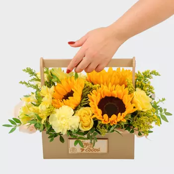 Букет в ящике Роскошь лета