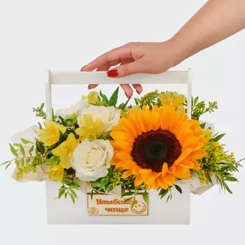 Букет в ящике Рыжие пески