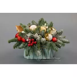 Композиция в кашпо Новогодний натюрморт
