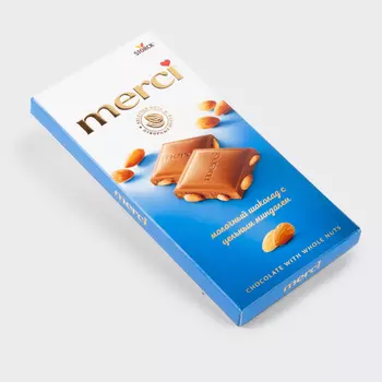 Молочный шоколад с цельным миндалем merci