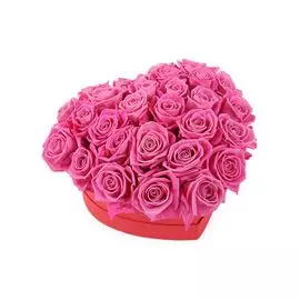 Розовое сердце в коробке, малое