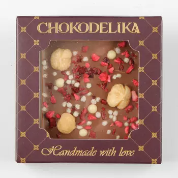 Шоколад молочный Фундук и вишня с украшением (35г)