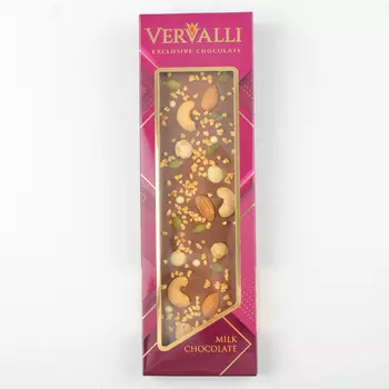 Шоколад молочный Кешью, фундук, миндаль VERVALLI (110г)