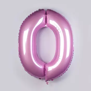 Воздушный шар «Цифра 0» (розовый)