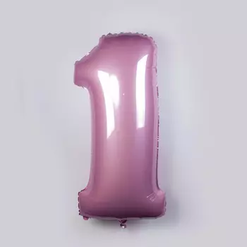 Воздушный шар «Цифра 1» (розовый)