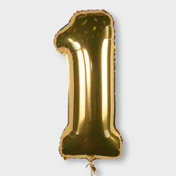 Воздушный шар «Цифра 1» (золотой)