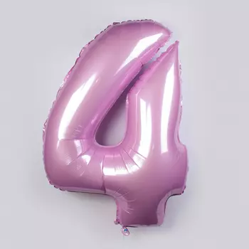 Воздушный шар «Цифра 4» (розовый)