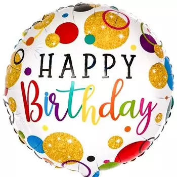 Воздушный шар "Happy birthday!" (bubble)