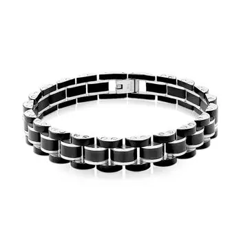 Браслет чёрный с купольными элементами