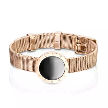 Браслет гибкий с черной эмалью