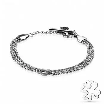 Браслет кручёный с клевером