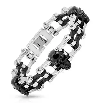 Браслет Мотоциклетная цепь с черепом