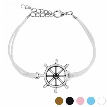 Браслет на шнурке со штурвалом