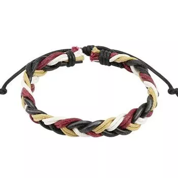 Браслет плетеный из нитей с бордовым цветом