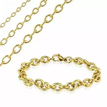 Браслет якорное плетение цвет золотой