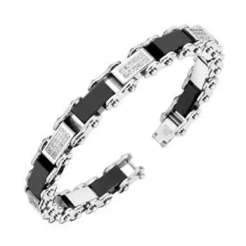 Браслет с множественной инкрустацией цирконами