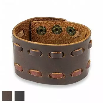 Браслет широкий с двойной строчкой