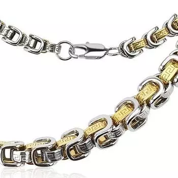 Цепь массивная двухцветная с орнаментом